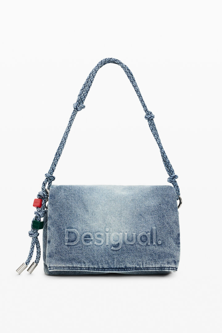 Middelgrote denim tas met charms