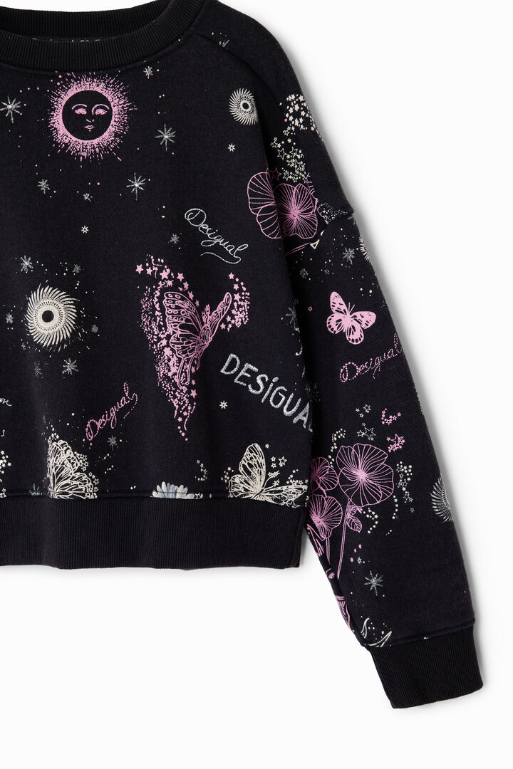 Universe flowers sweatshirt | Desigual