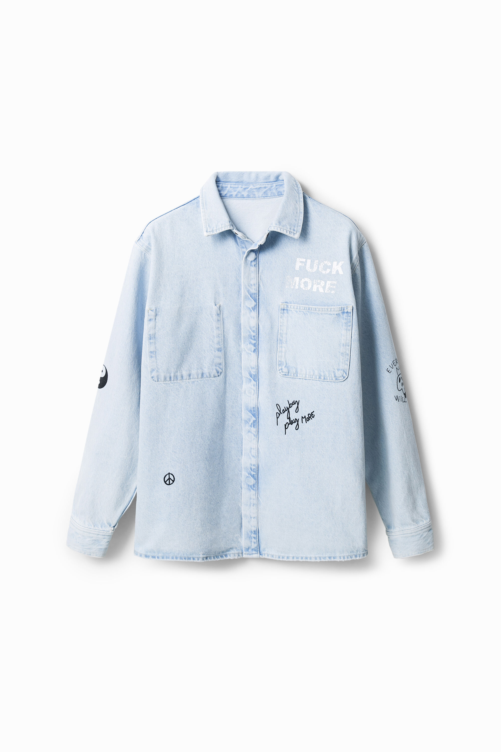 Jeans-Überhemd Print