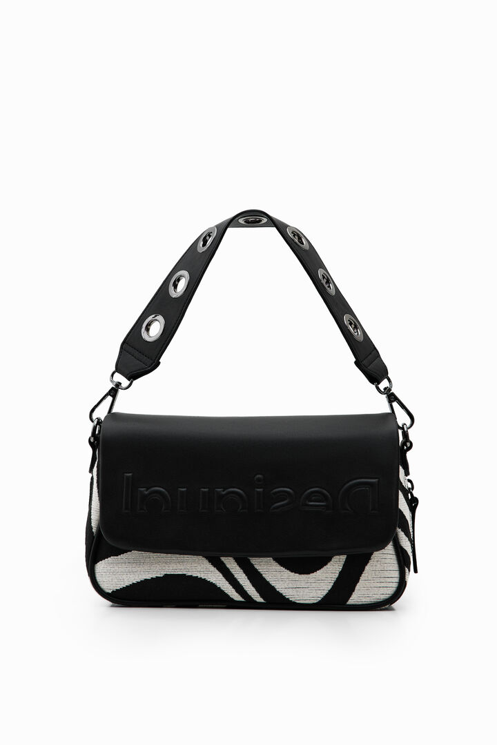 Small half-logo zebra crossbody bag | Desigual