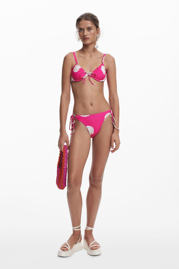 Fuchsiový bikiny top s mušľami | Desigual