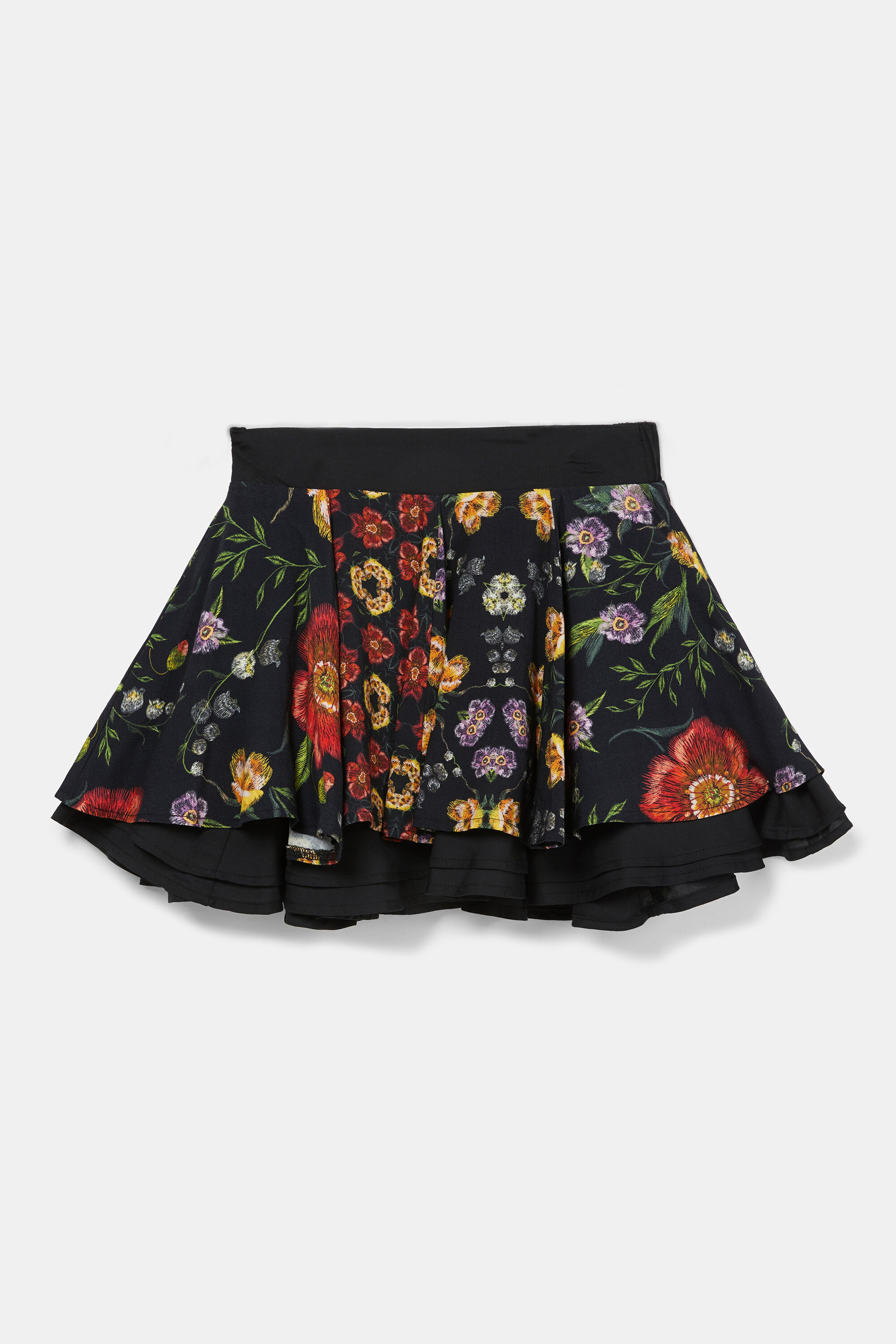 black flare skirt in spanish