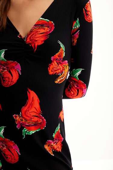 Mini robe tissu côtelé fleurs | Desigual