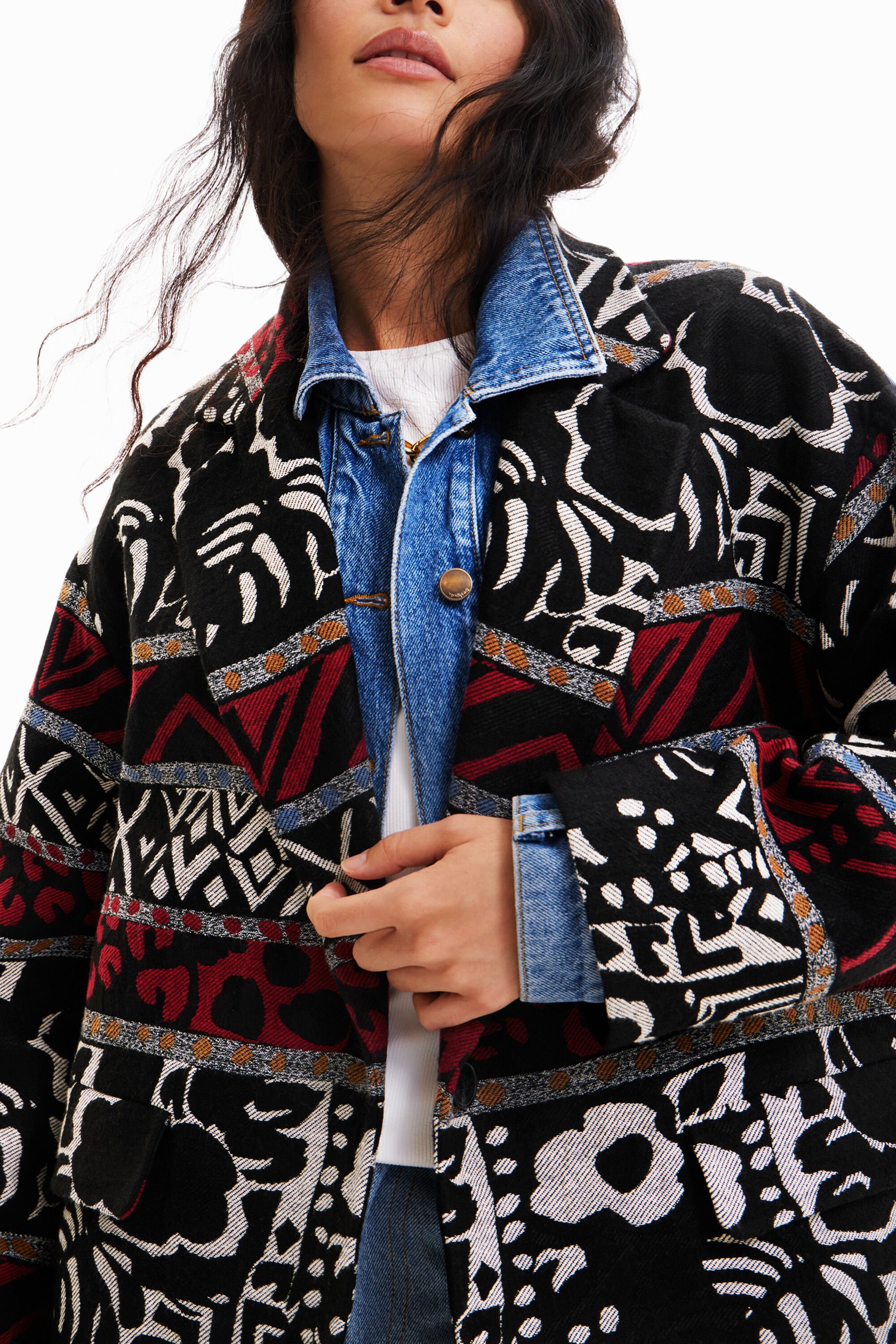 Ethnic long coat | Desigual.com