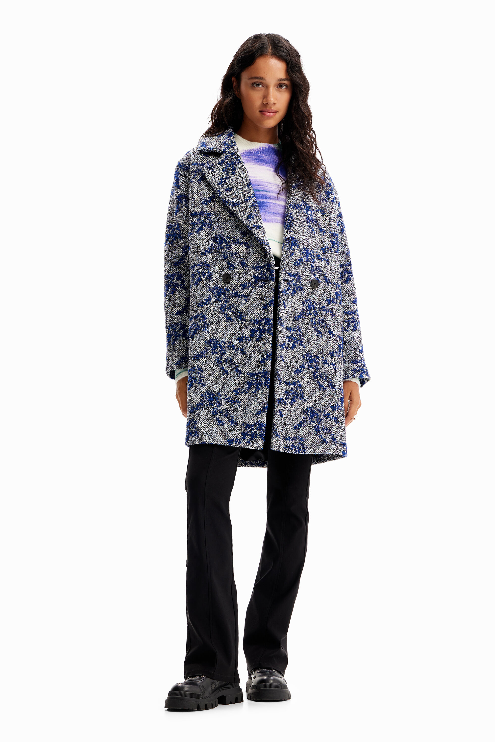 Desigual Cappotto doppiopetto spiga