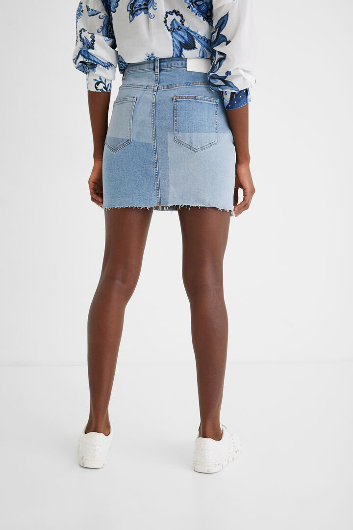 Falda corta vaquera paisley | Desigual