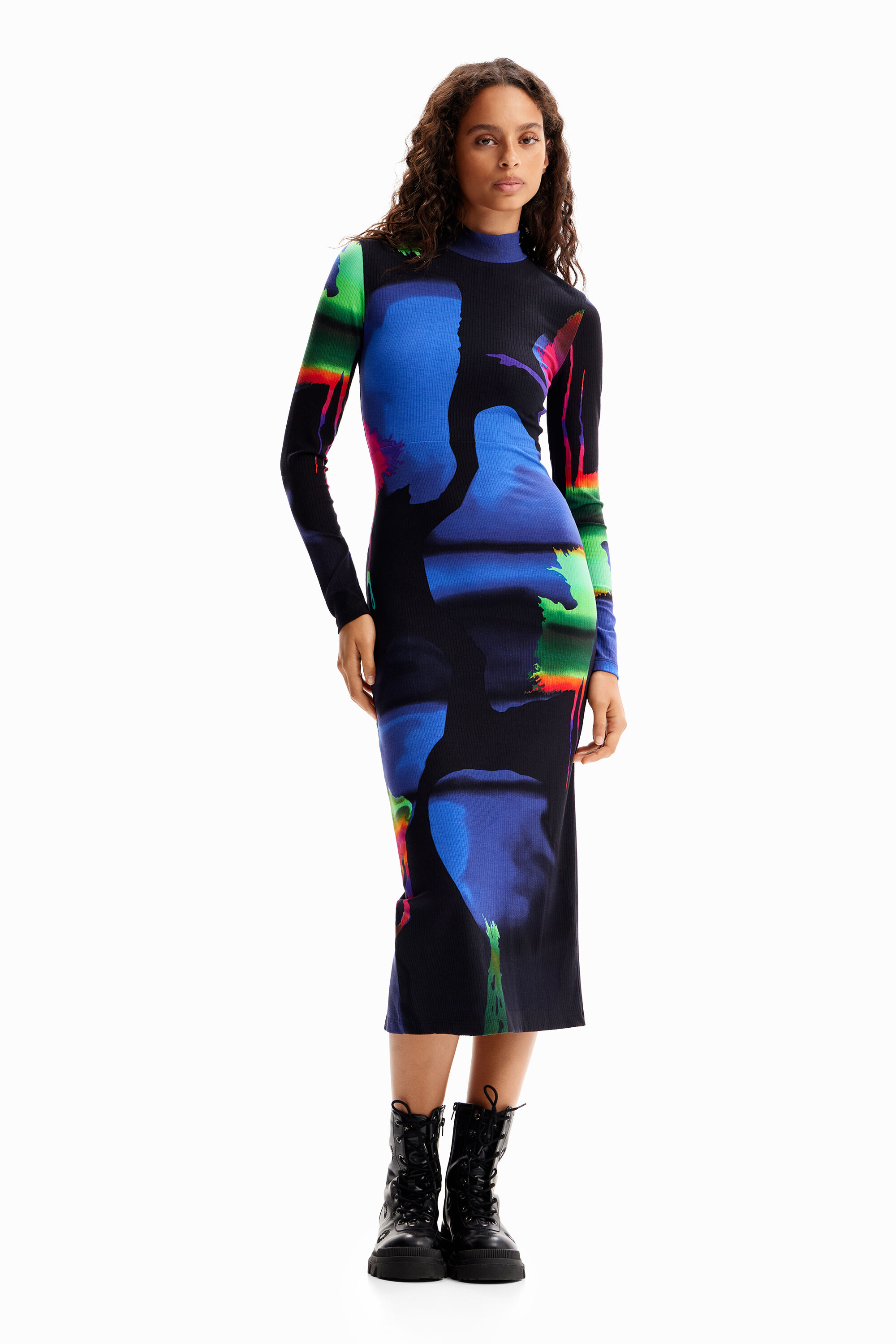 M. Christian Lacroix neon midi dress
