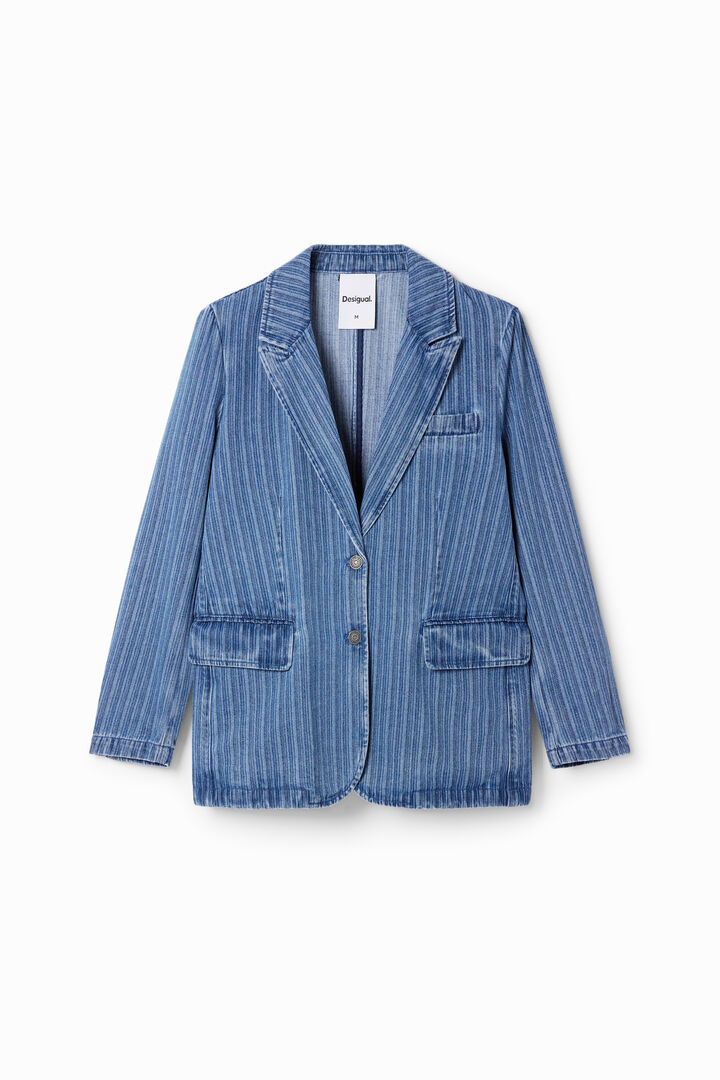 Striped denim blazer | Desigual