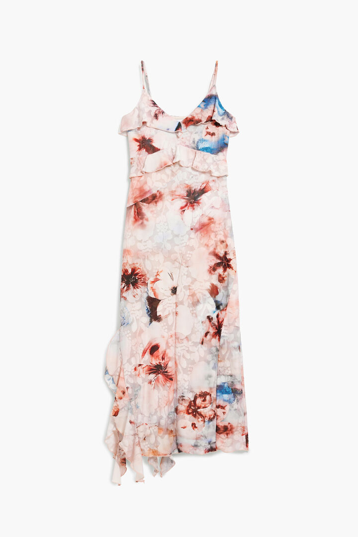 Robe &agrave; fleurs avec volants | Desigual