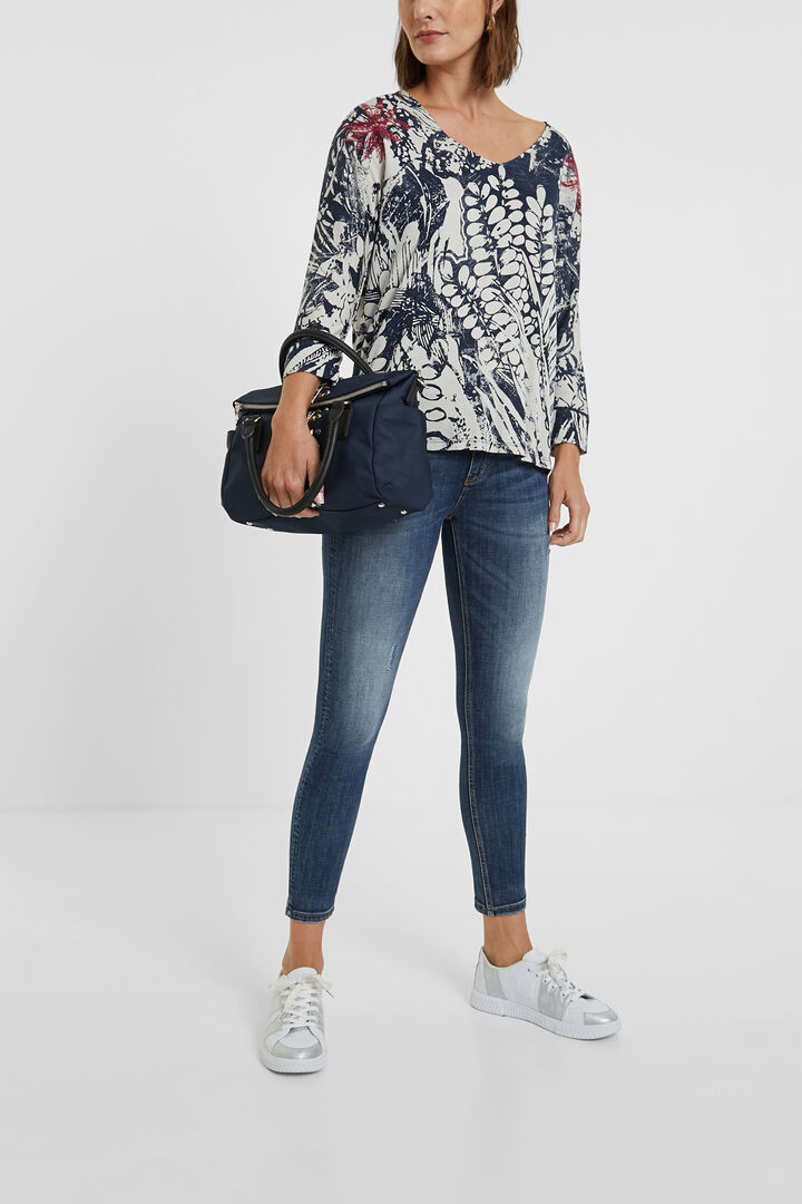 Floral jacquard T-shirt | Desigual