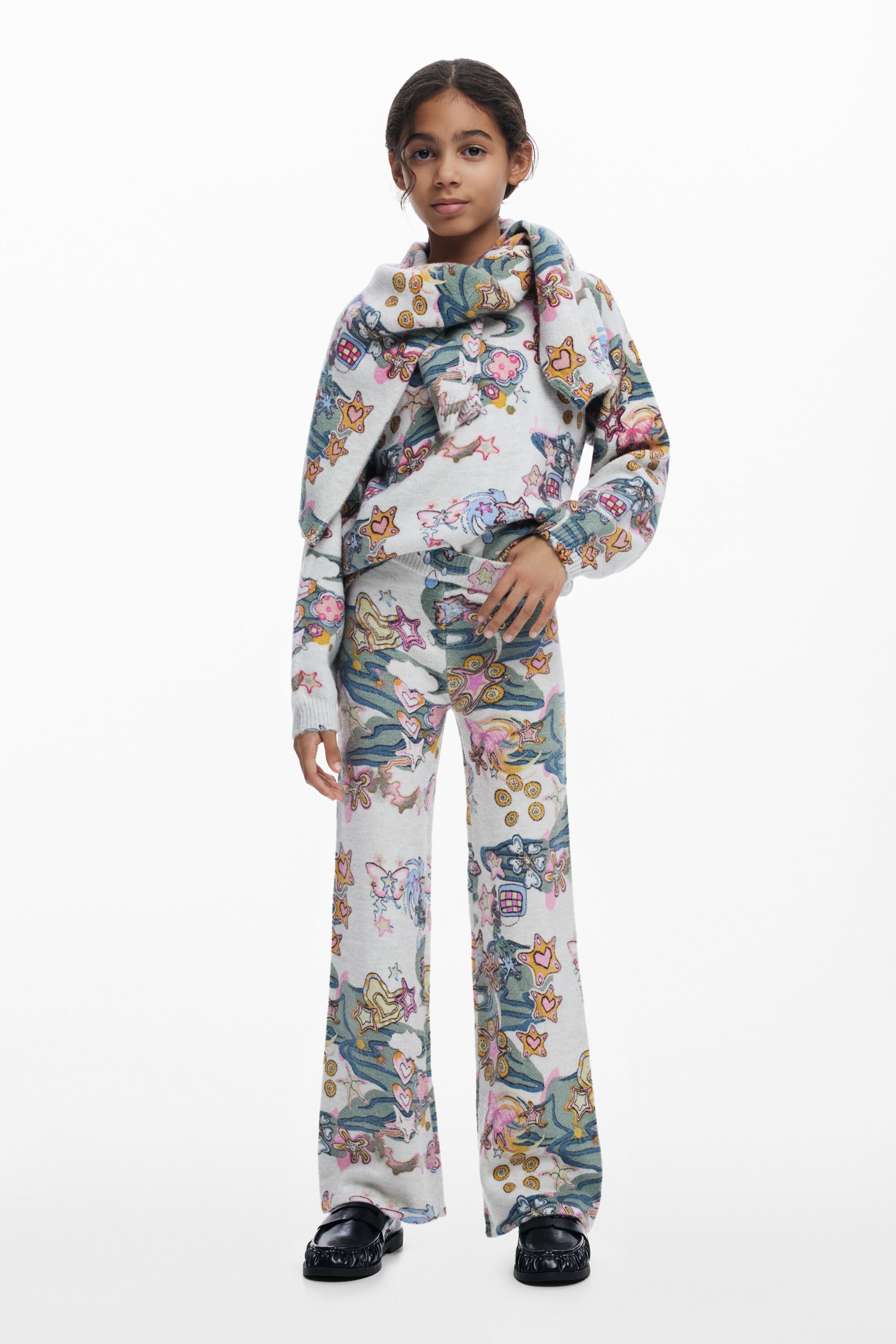 Elastische Hose mit Figuren