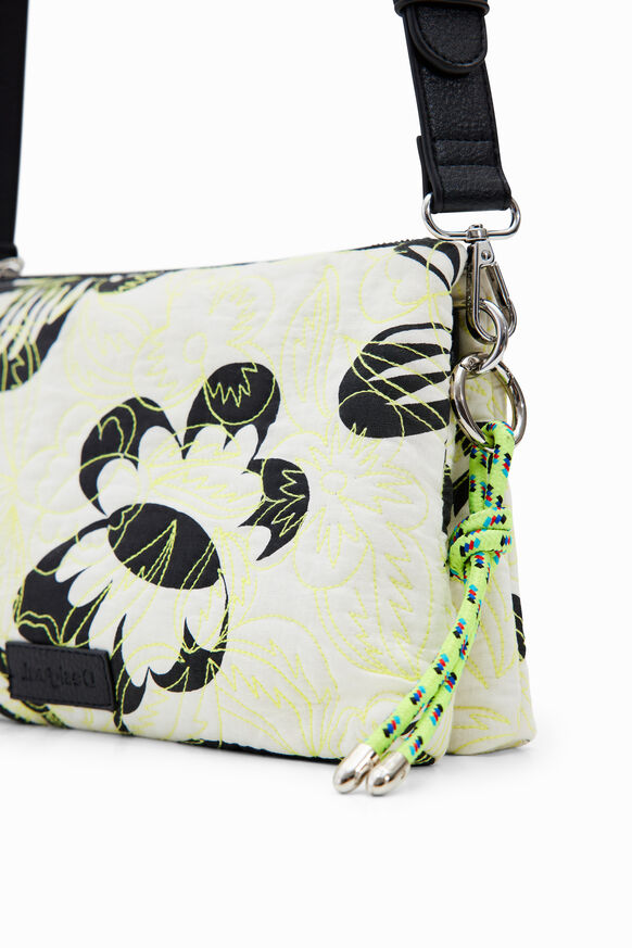 Embroidered floral crossbody bag