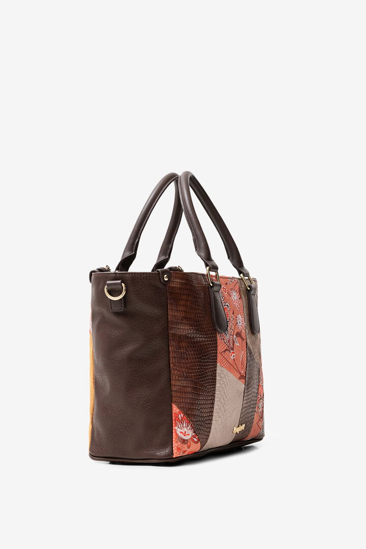 Bolso patch floral y reptil | Desigual