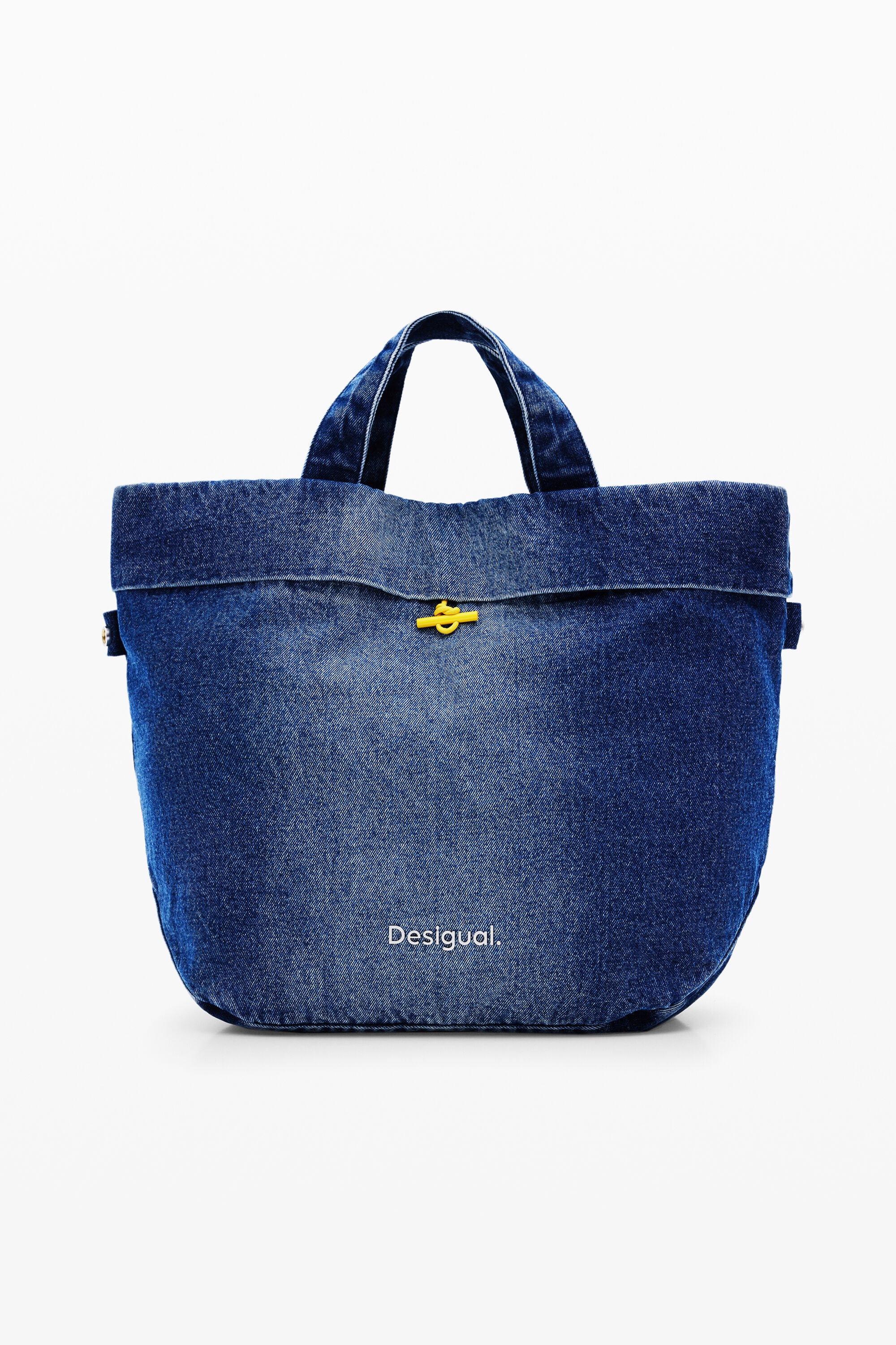 Bolso shopper L reversible denim, Algodon, Azul, U
