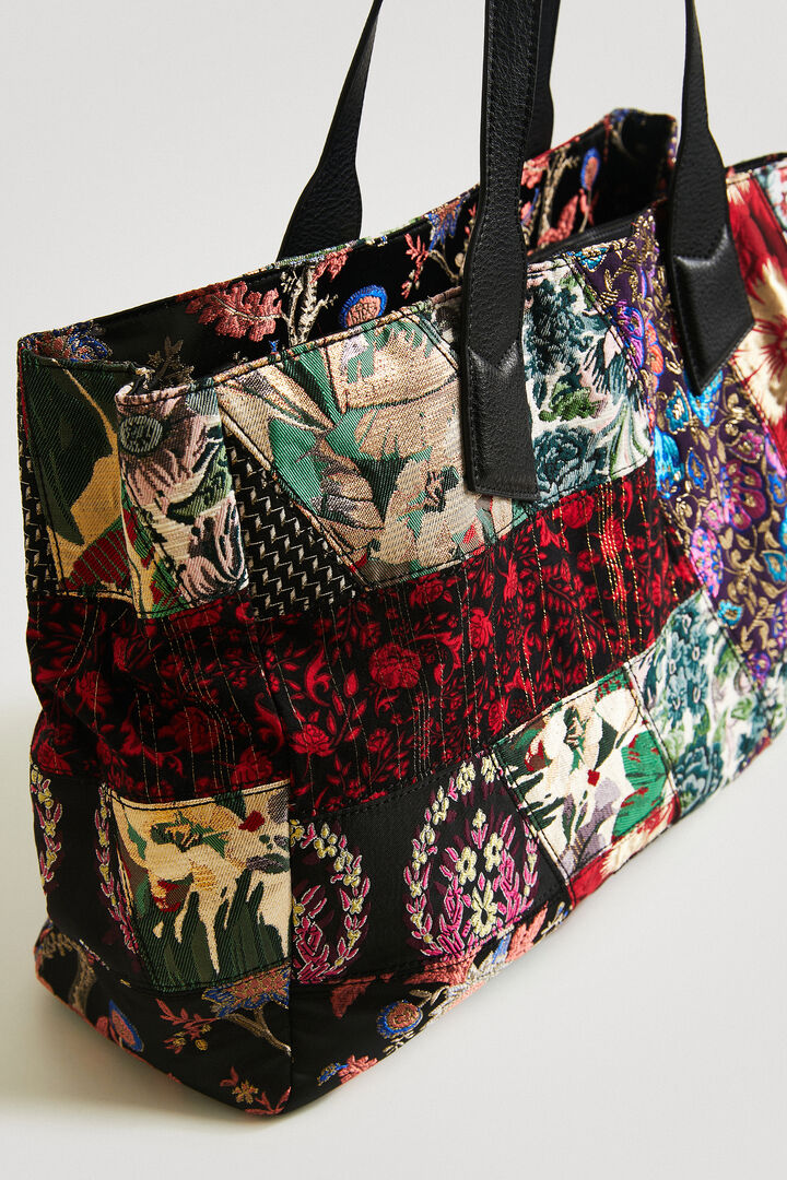 Shopping type bag floral jacquard | Desigual