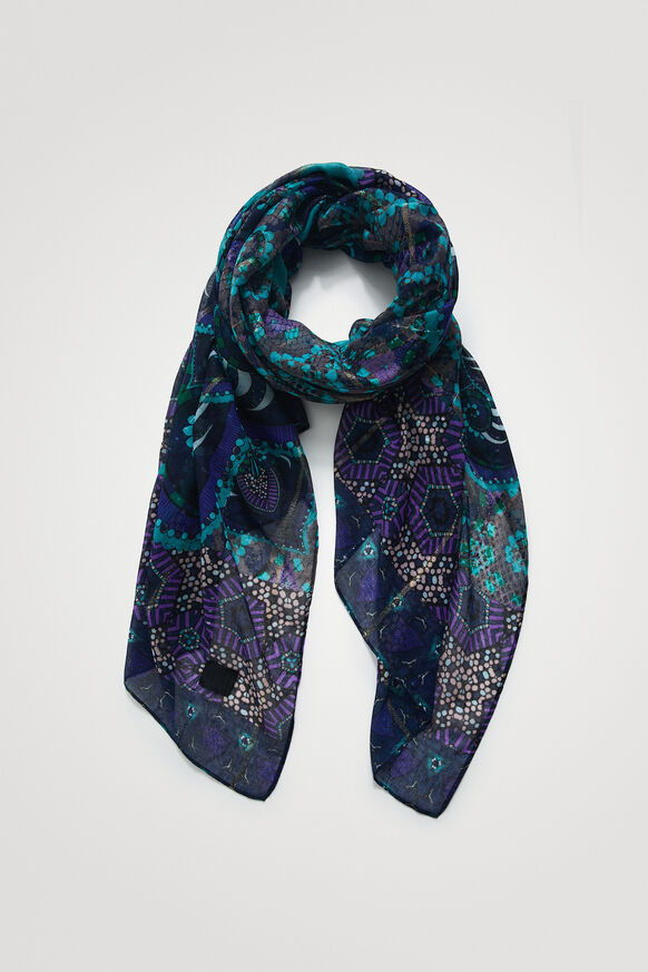 Rectangular Lurex print foulard | Desigual