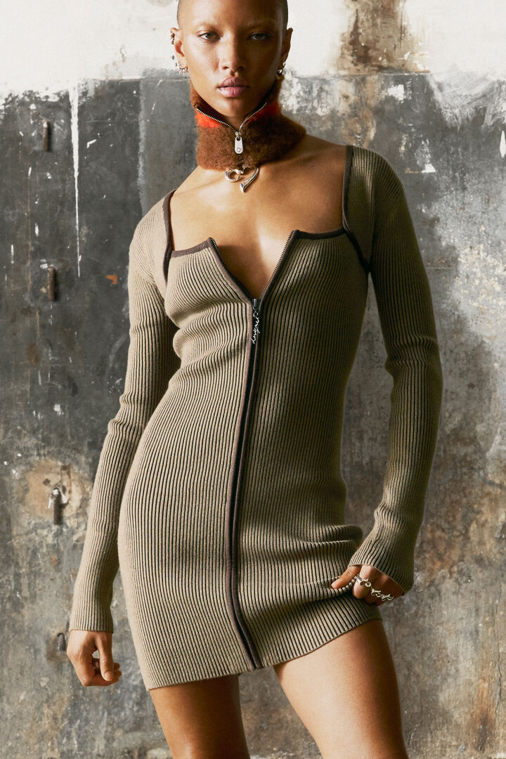 ZIPPER KNIT DRESS | Desigual