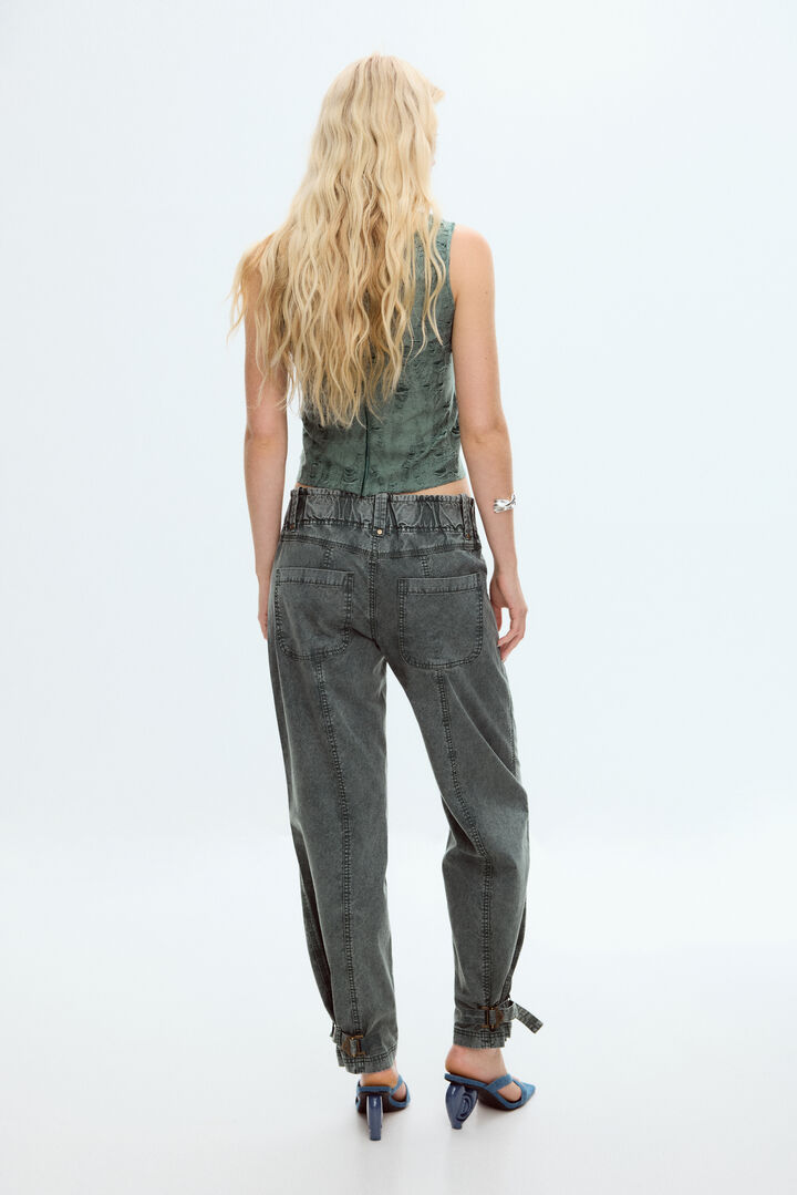 Straight denim pants with seams | Desigual