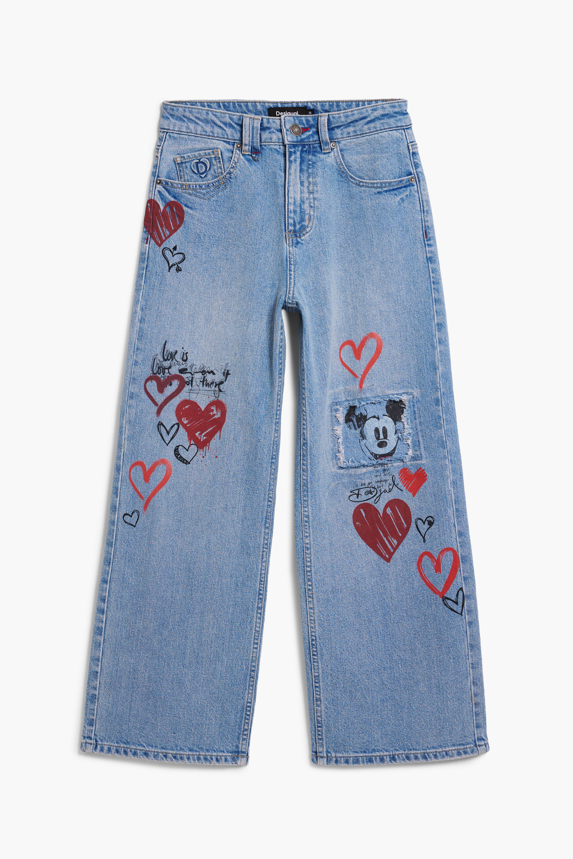 Mickey Mouse™ jeans met hartjes