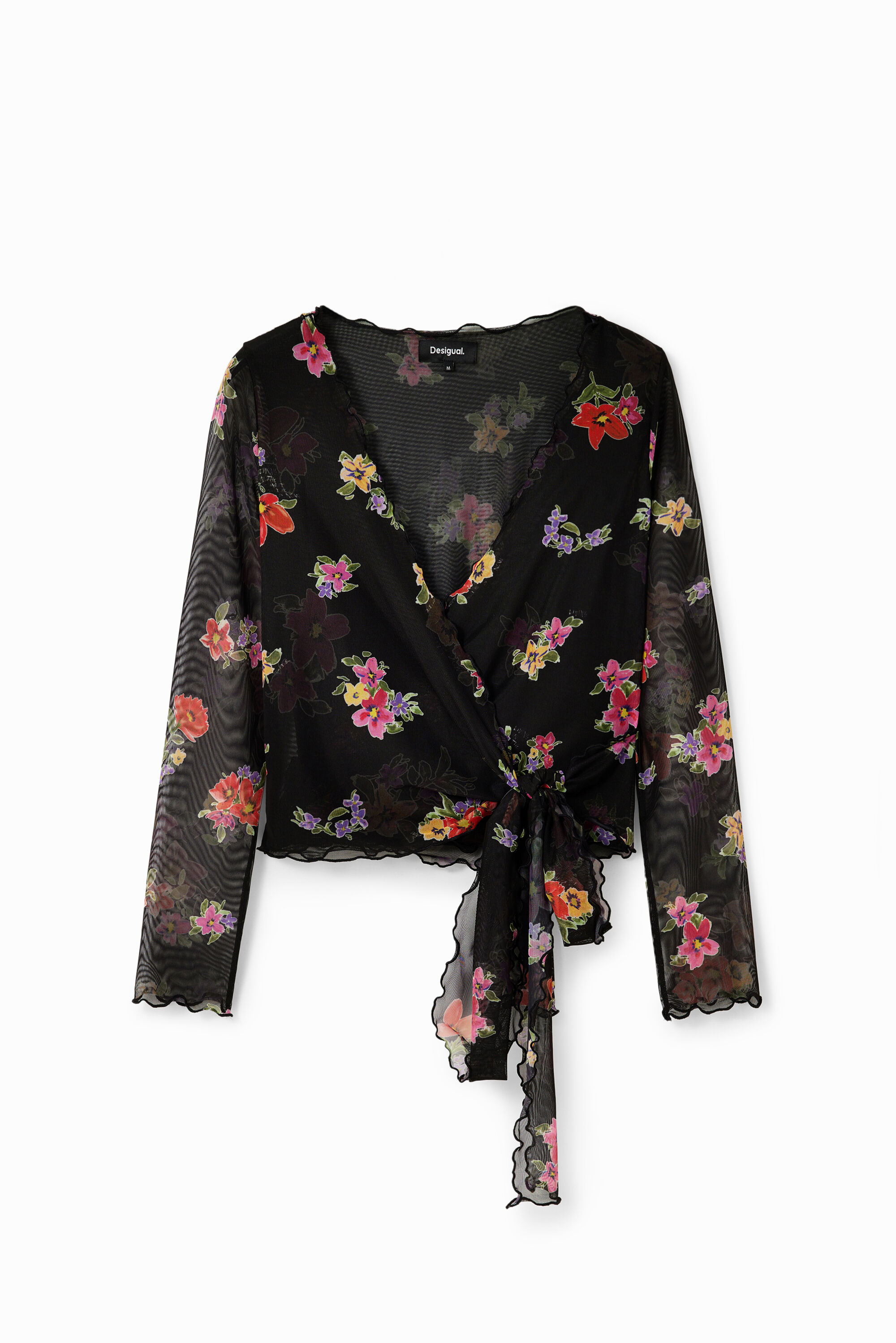 Blusa cruzada tul floral
