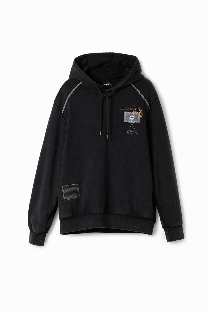 Patchwork message hoodie | Desigual