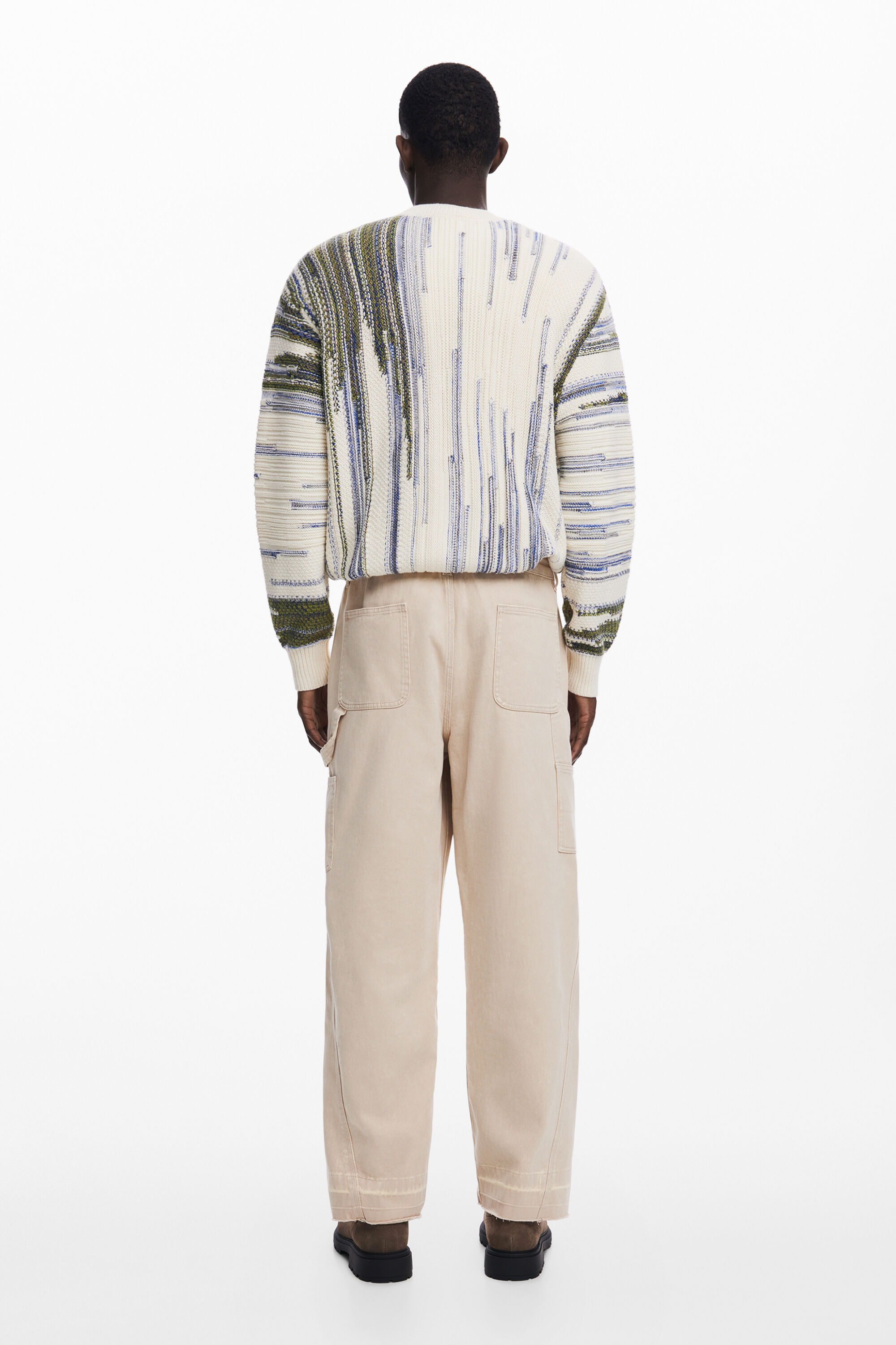 Desigual Safari Cargo Pants In White