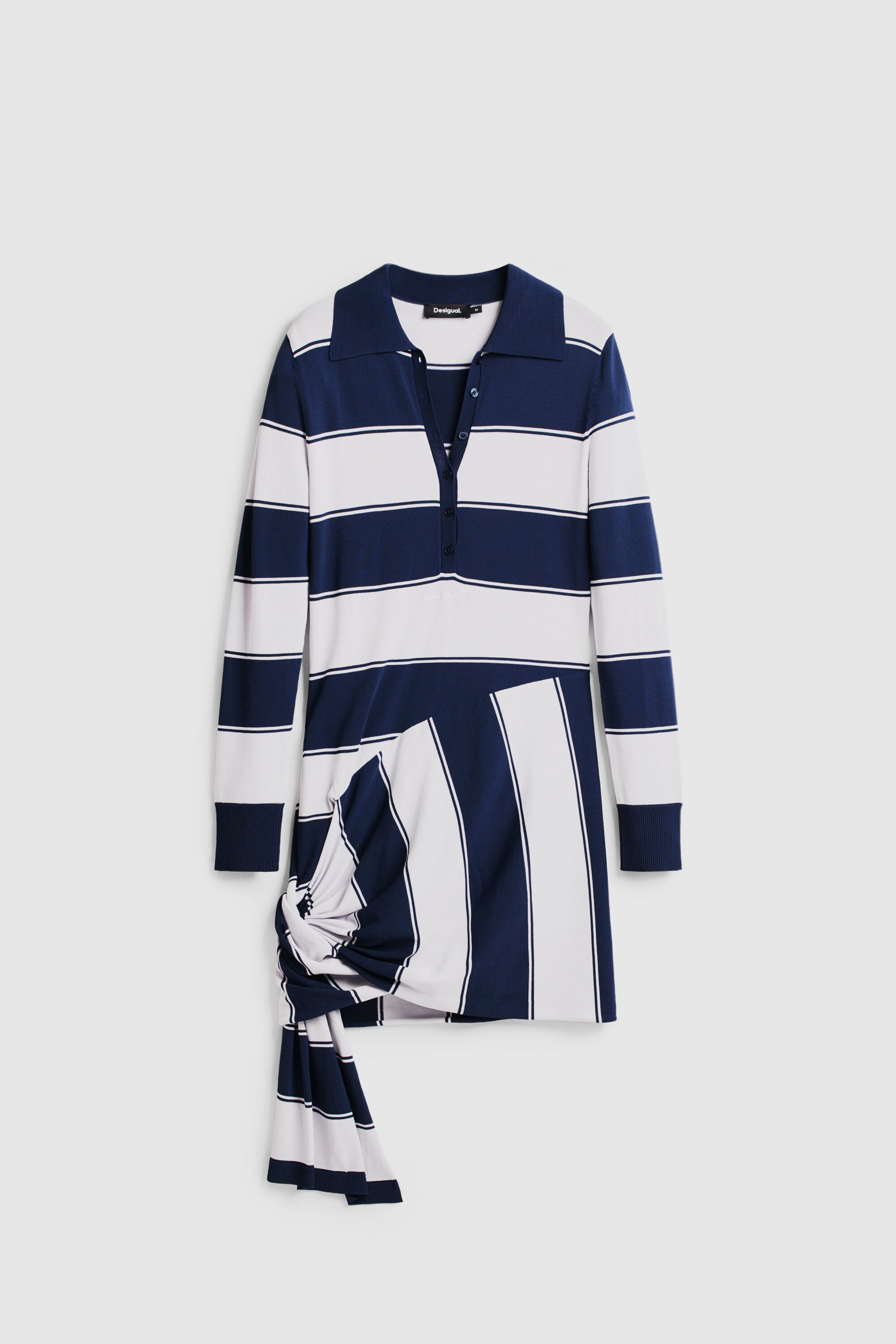 Vestido polo rayas, Azul, XS