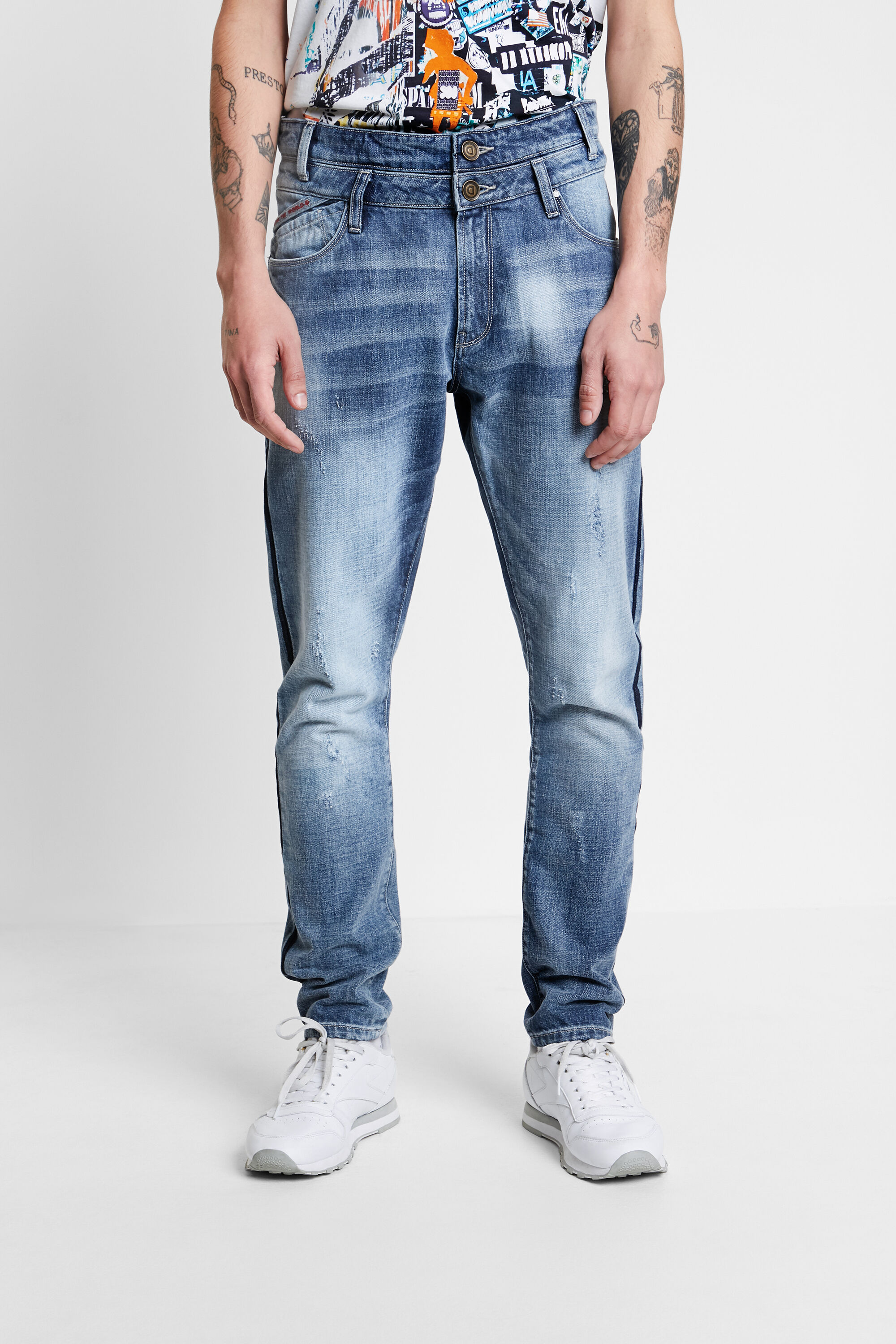 Jeans hotsell striscia laterale