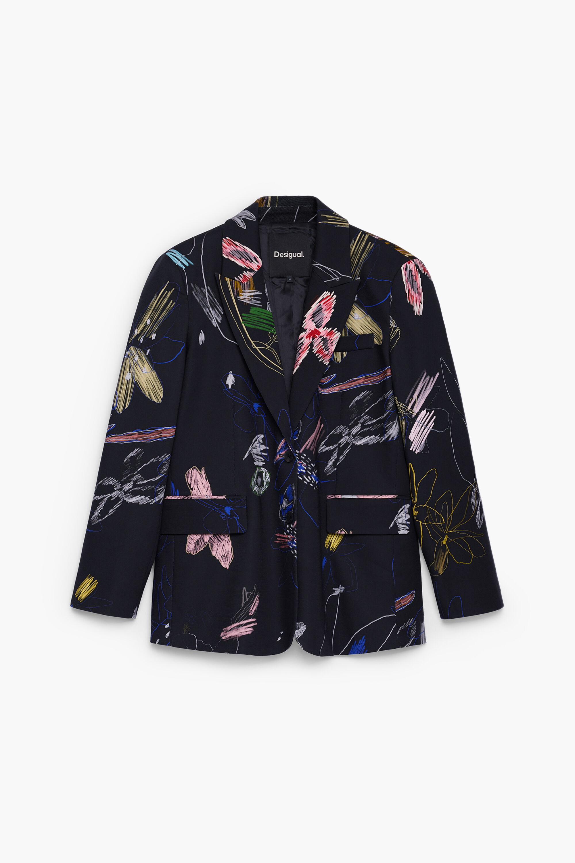 花柄プリントのブレザー 黒 女性用 I Desigual.com