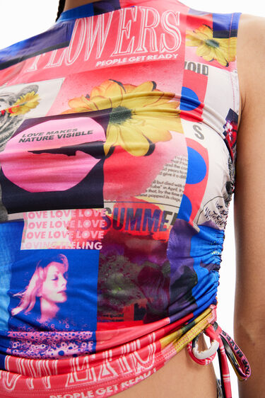 Gerimpeld T-shirt met collage | Desigual
