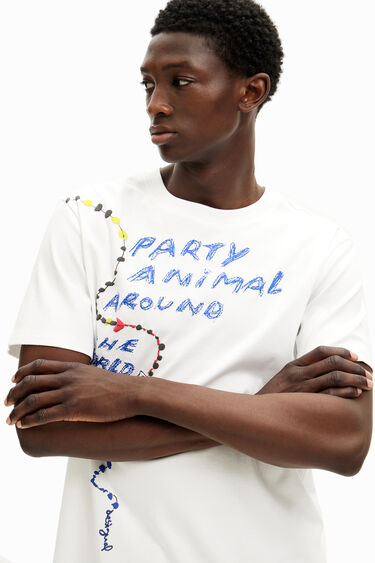 Short-sleeved Arty party animal t-shirt. | Desigual