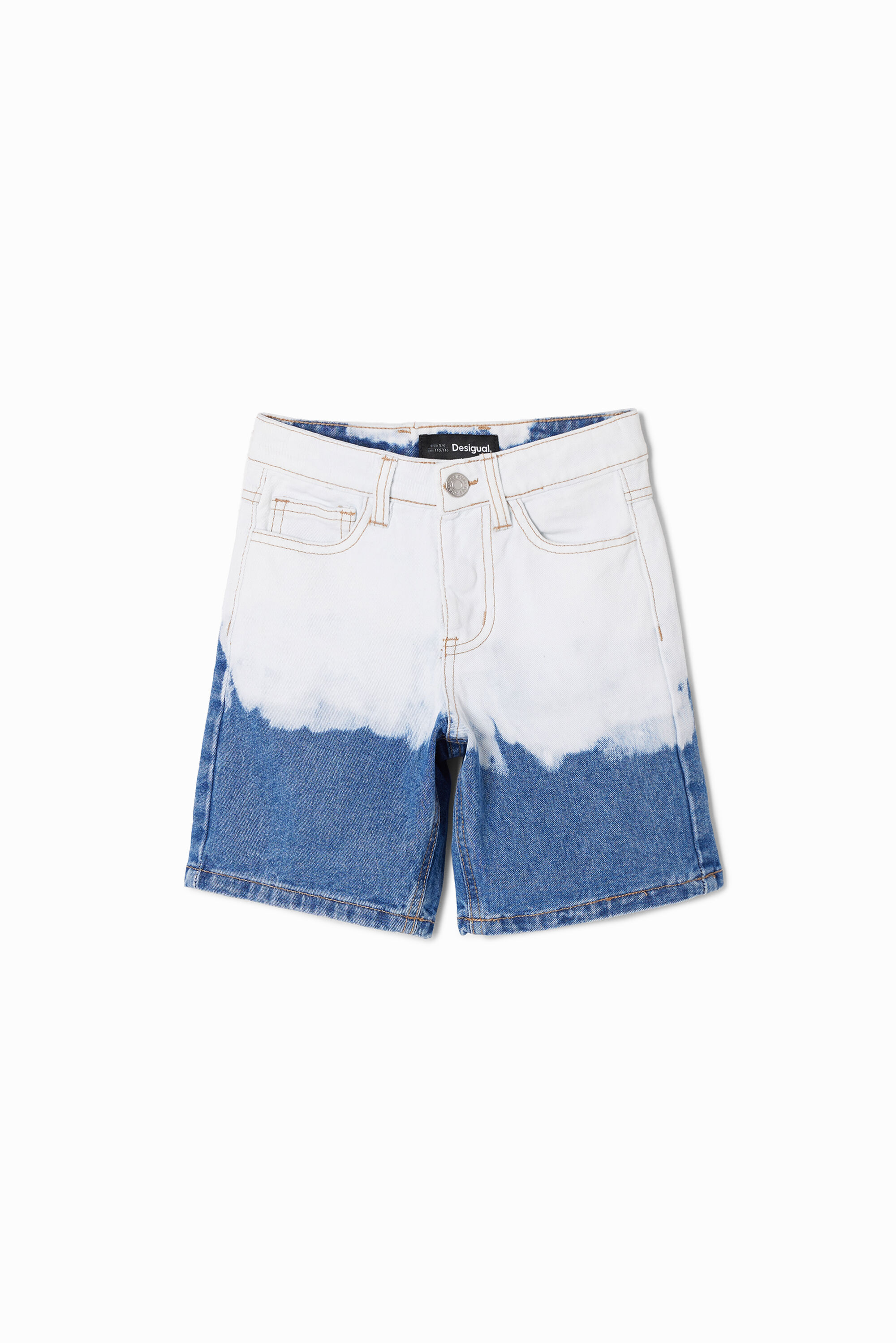 Faded denim Bermuda shorts - BLUE - 3/4