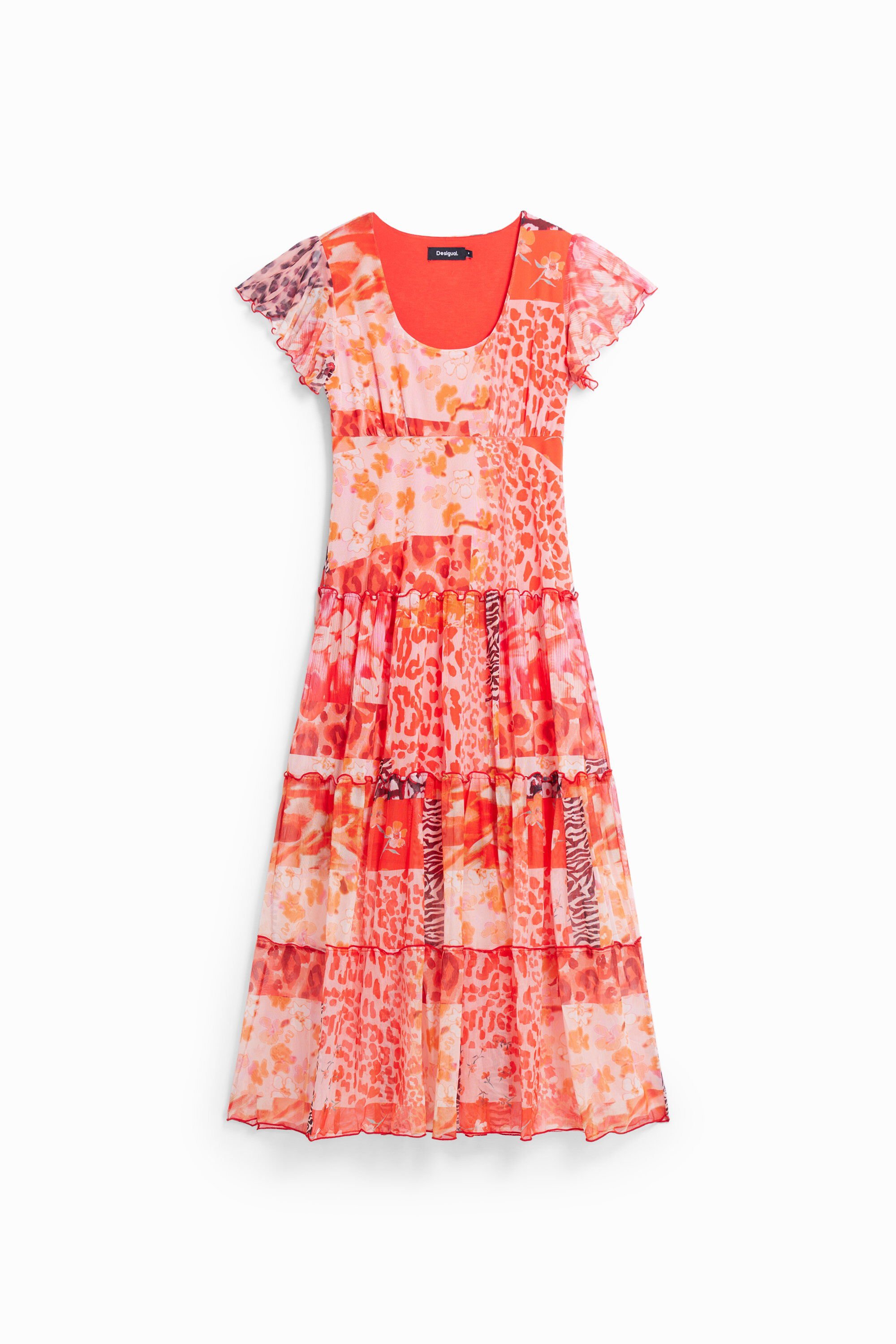 Bedrucktes Kurzarmkleid