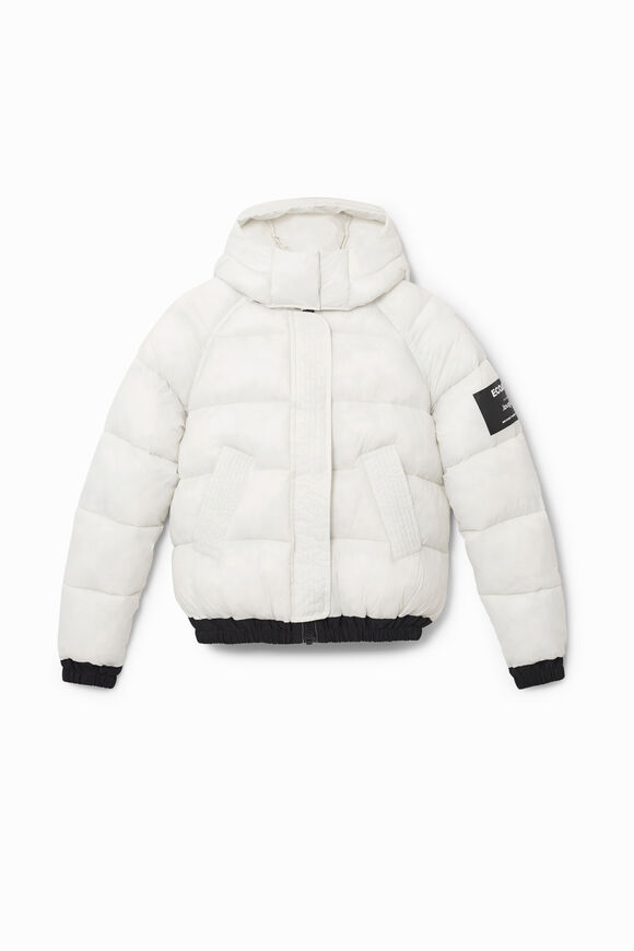 Short padded hooded jacket