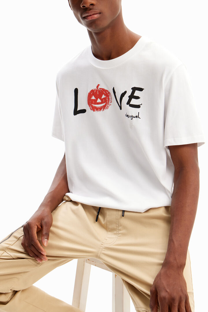 T-shirt met Love en pompoen | Desigual