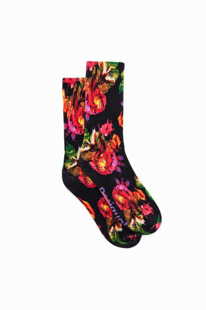 Socken Blumen Digital-Print