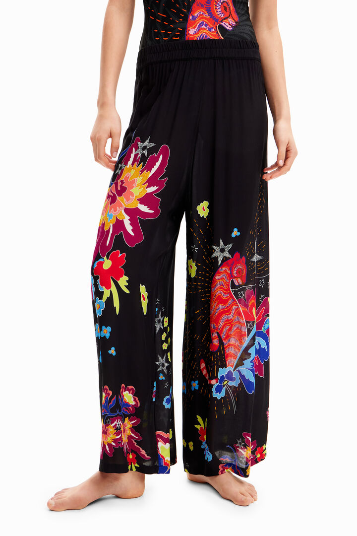Jungle design palazzo trousers | Desigual