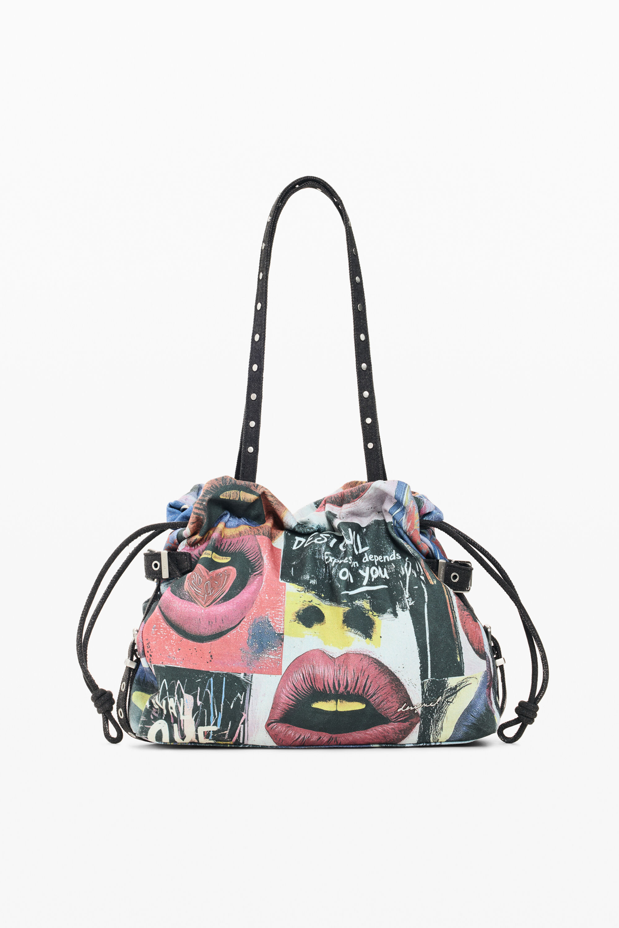 Bolso Shopping Estampado Grande 100% Algodón, Mujer, Algodon, Azul, U