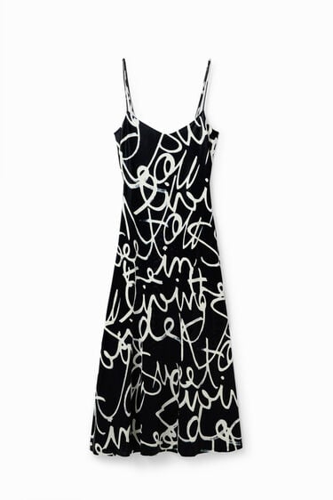 Vestit midi llencer missatges | Desigual