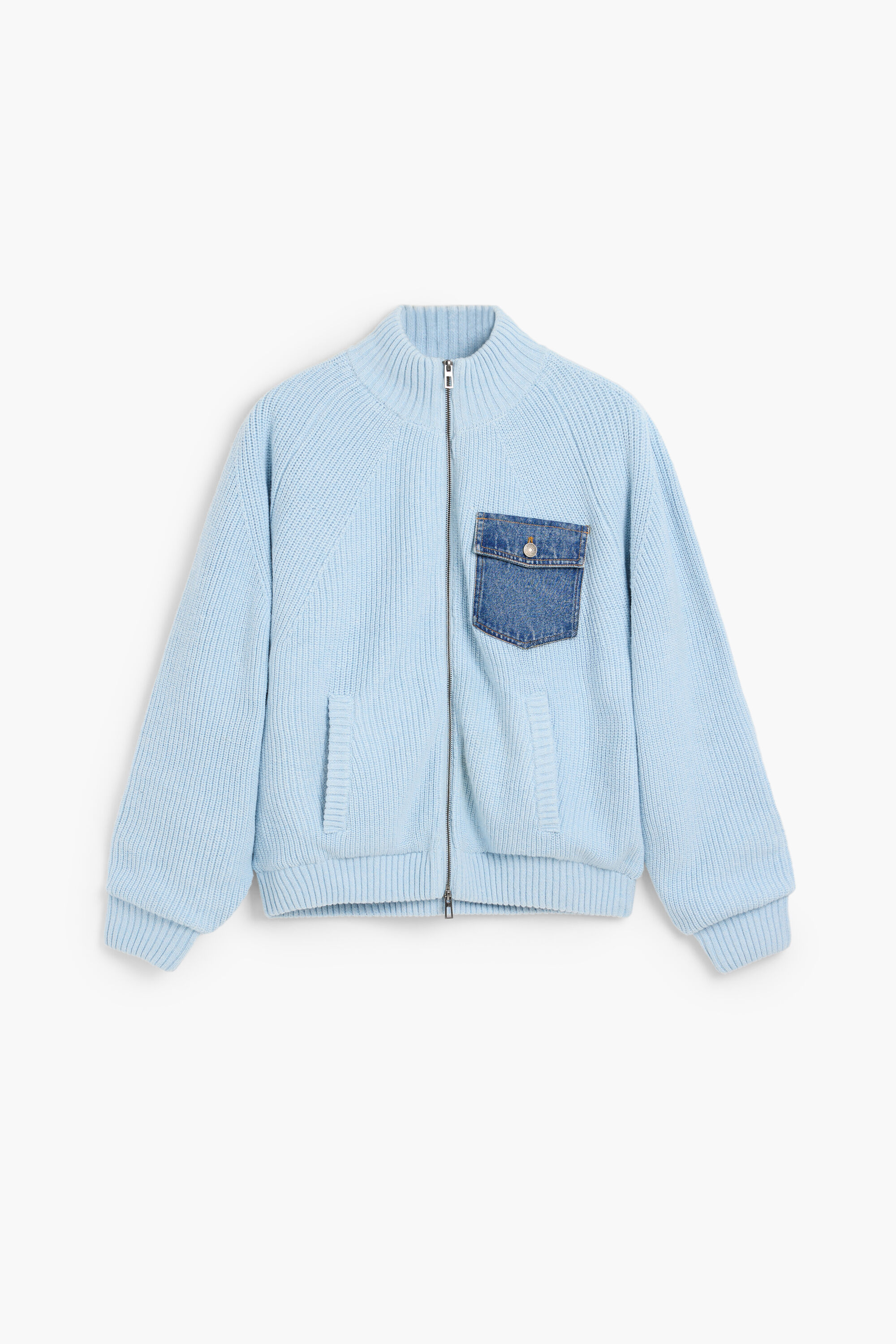 Jersey punto cremallera doble - BLUE - M
