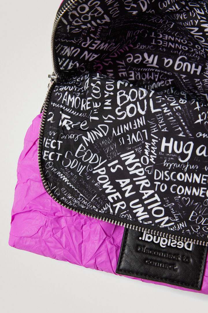 Wrinkled paper effect shoulder bag | Desigual