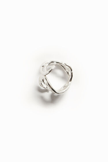 Zalio gold plated organic shape ring | Desigual