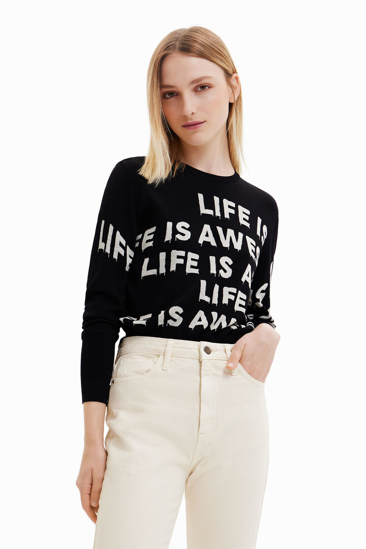 "Life is awesome" pullover | Desigual