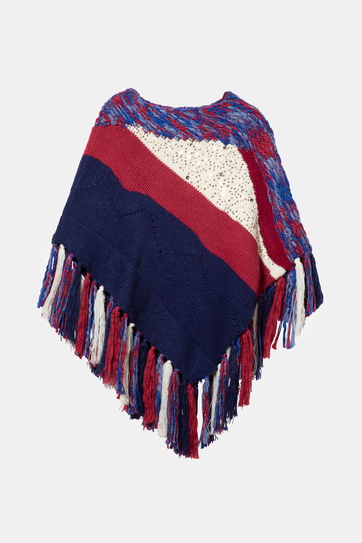Knit patch poncho | Desigual