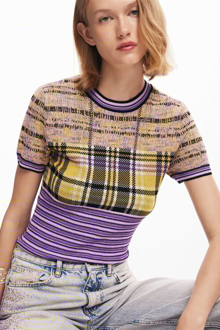 Camiseta de punto cuadros | Desigual