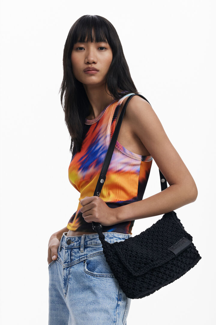 Medium crochet crossbody bag | Desigual