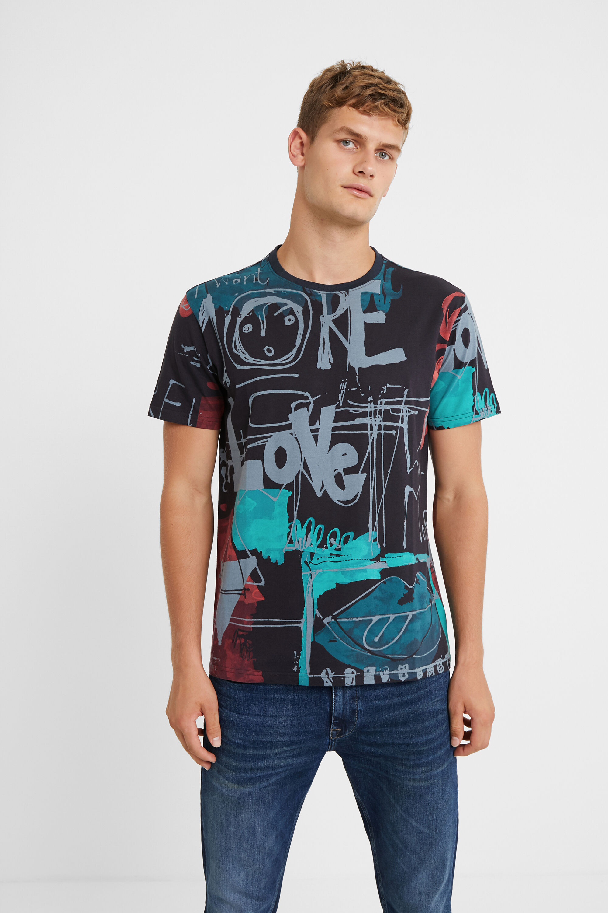 100% cotton arty T-shirt | Desigual.com