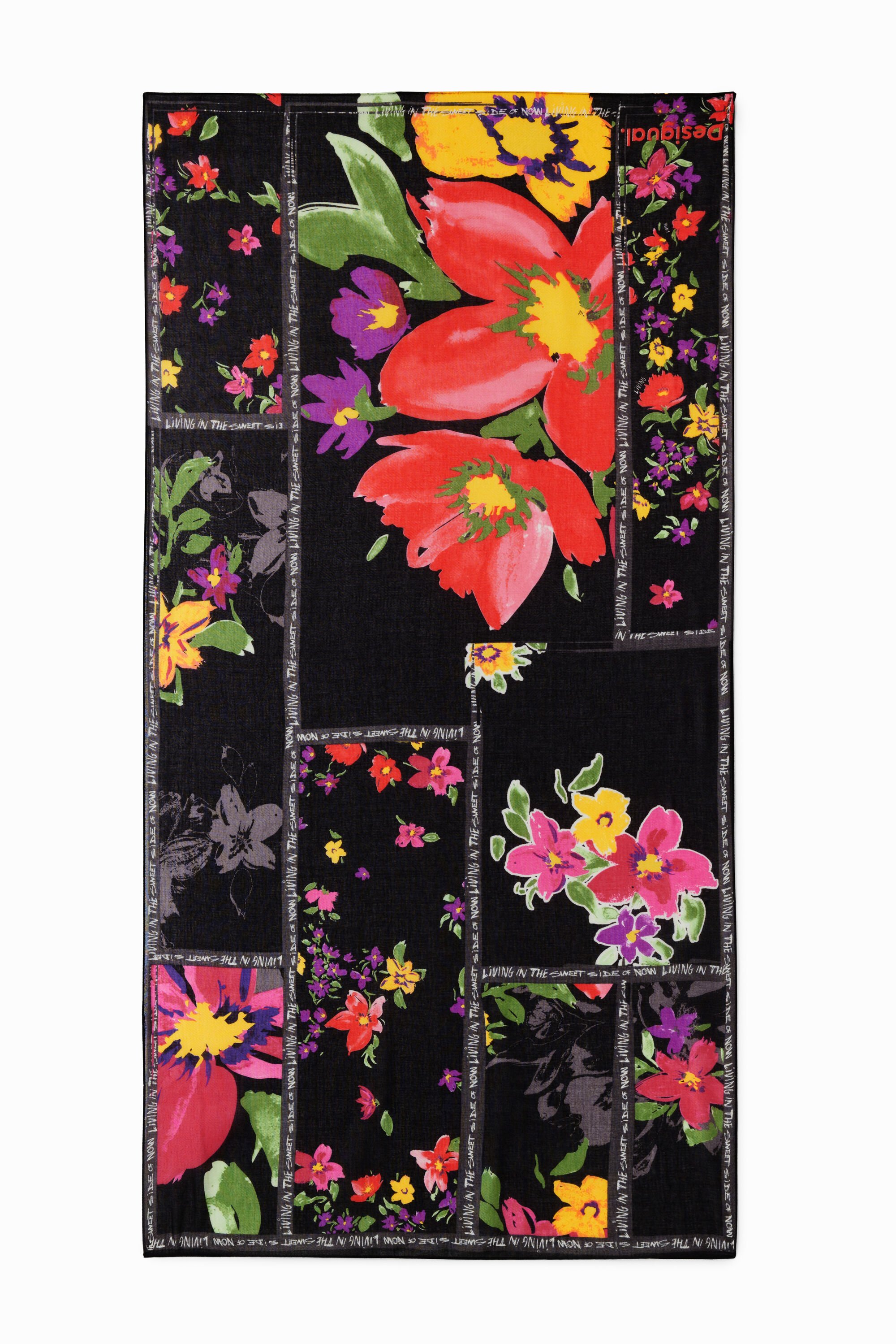 Foulard rectangular patch floral
