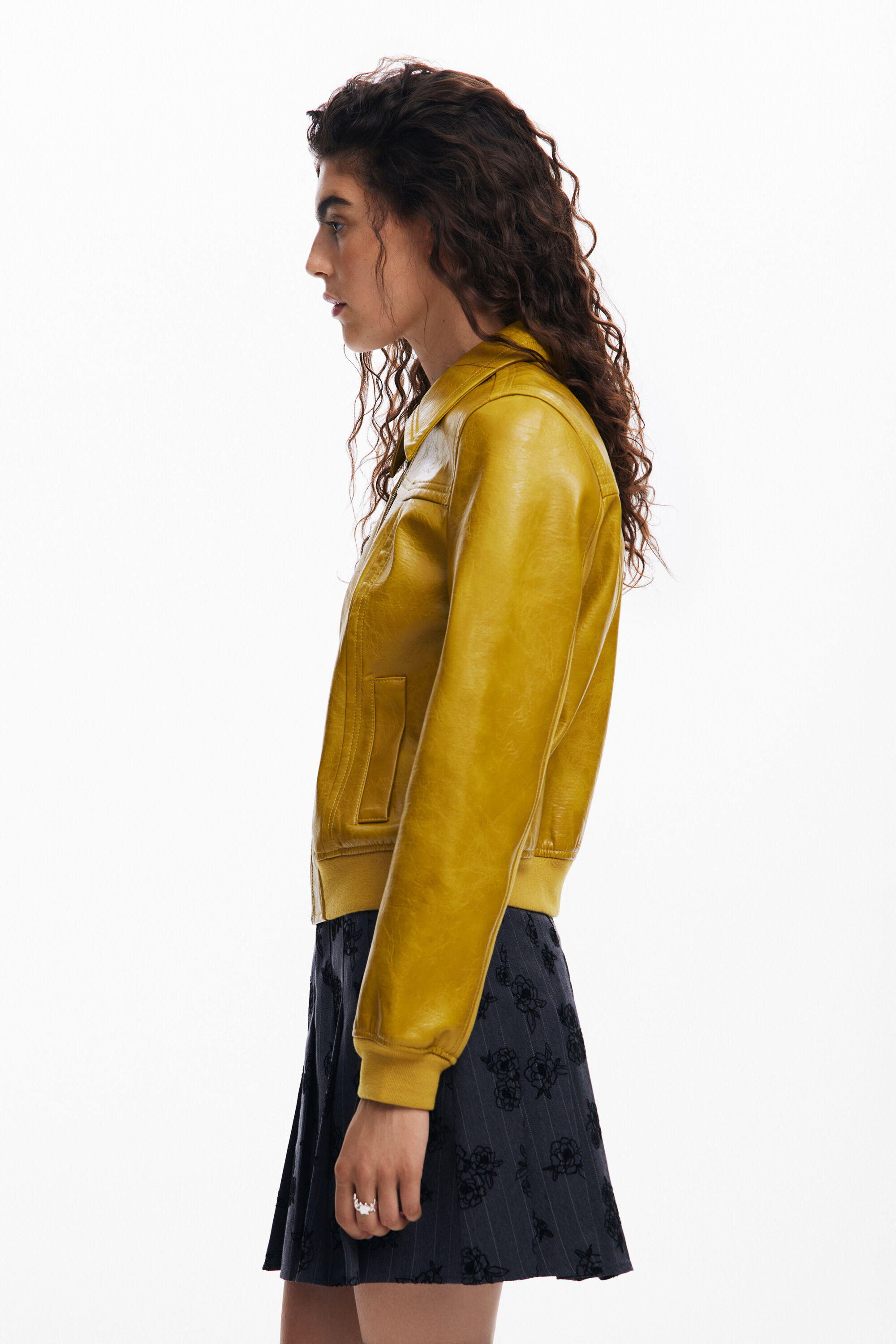 Faux leather biker jacket women s I Desigual