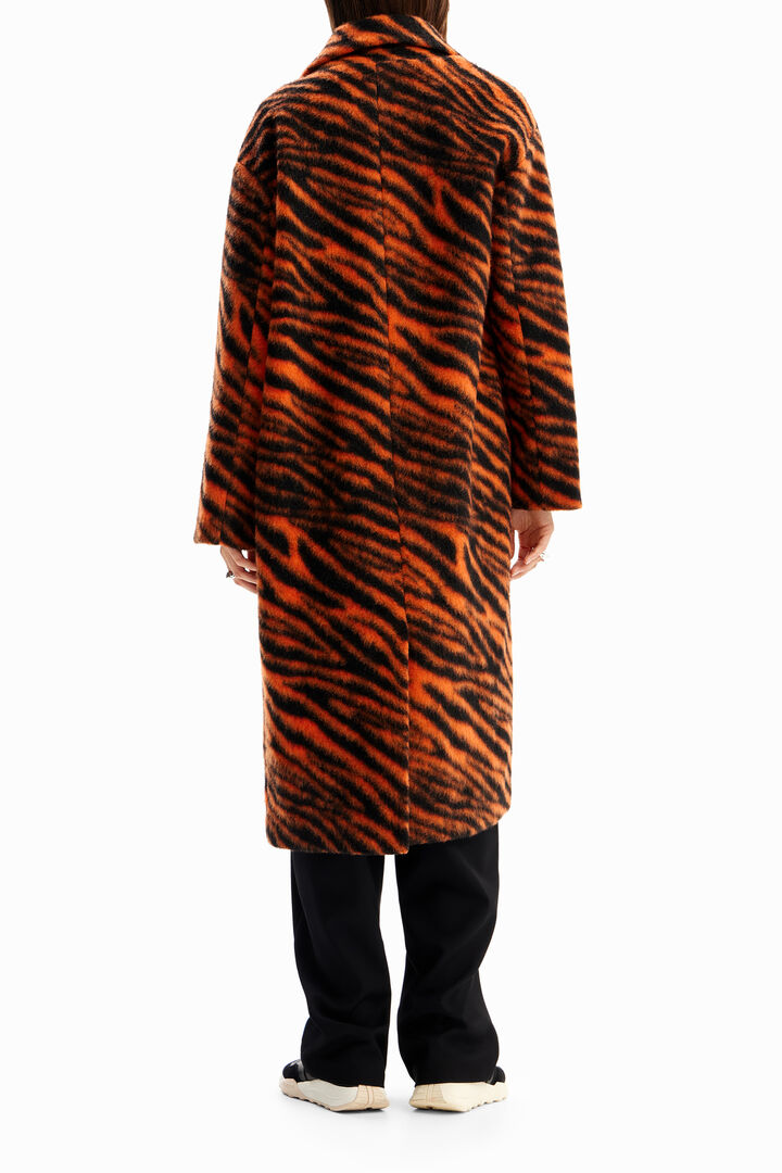 Langer Wollmantel Tigermuster | Desigual